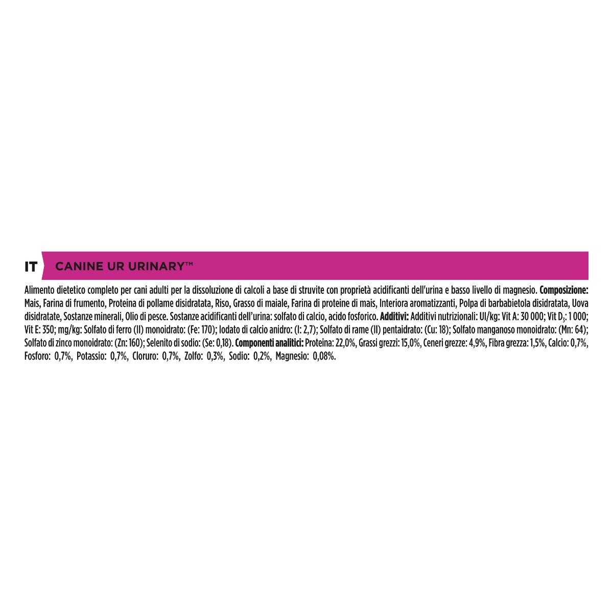 PURINA PRO PLAN® VETERINARY DIETS secco cane UR Urinary
