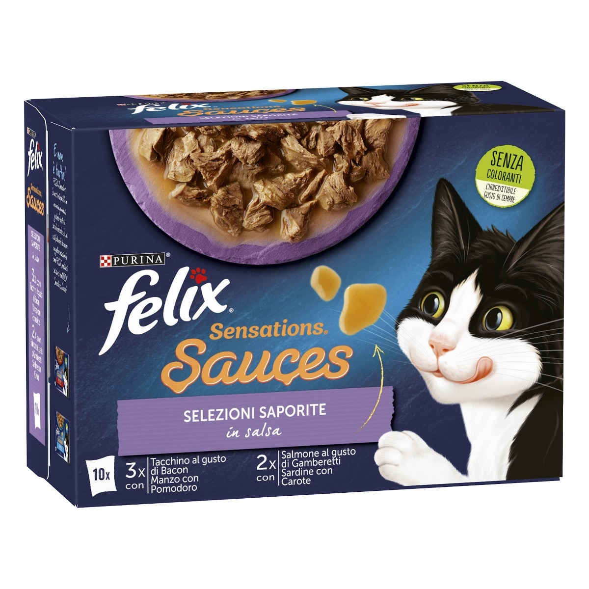 FELIX® Sensations Sauces Selezioni Saporite - (tacchino&bacon/Manzo&Pomodoro/Salmone&gamberetti/Sardine&carote)