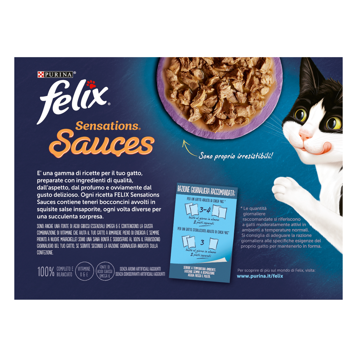 FELIX® Sensations Sauces Selezioni Saporite - (tacchino&bacon/Manzo&Pomodoro/Salmone&gamberetti/Sardine&carote)