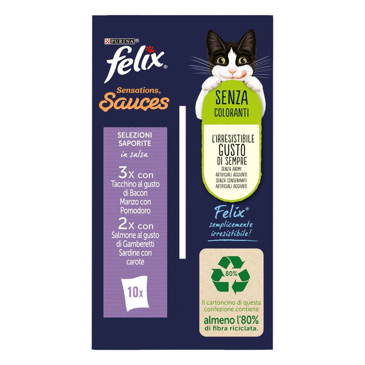 FELIX® Sensations Sauces Selezioni Saporite - (tacchino&bacon/Manzo&Pomodoro/Salmone&gamberetti/Sardine&carote)