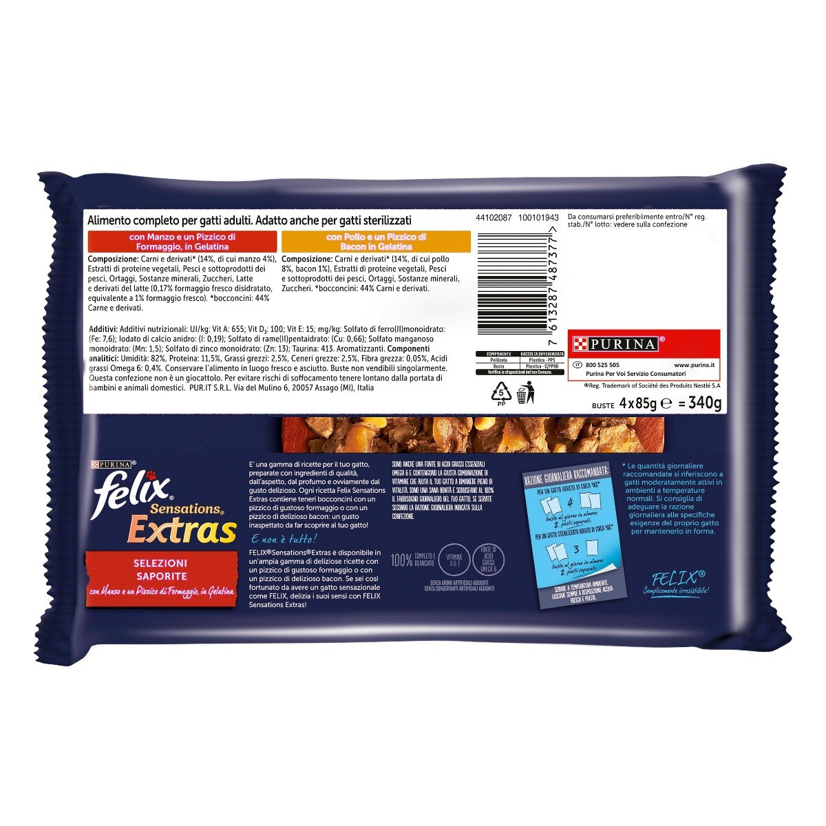 FELIX® Sensations Extras Selezioni Deliziose (Manzo/Pollo con Formaggio)