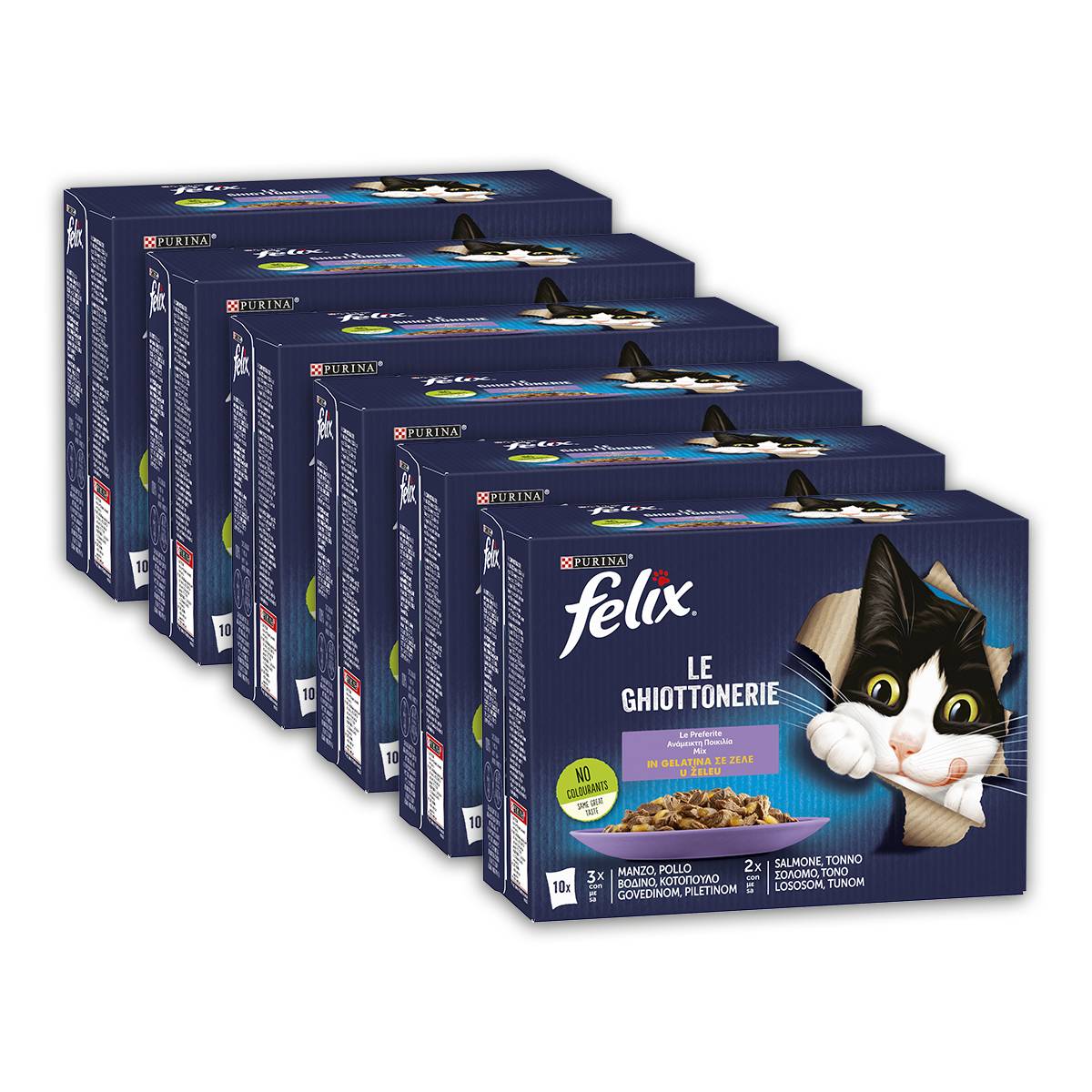 Felix le Ghiottonerie Le Preferite con Manzo, Pollo, Salmone e Tonno