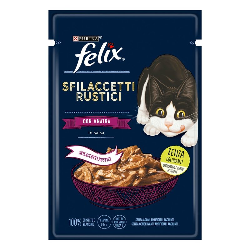 Cibo umido FELIX Sfilaccetti Rustici con Anatra in salsa | Purina Shop 80 g