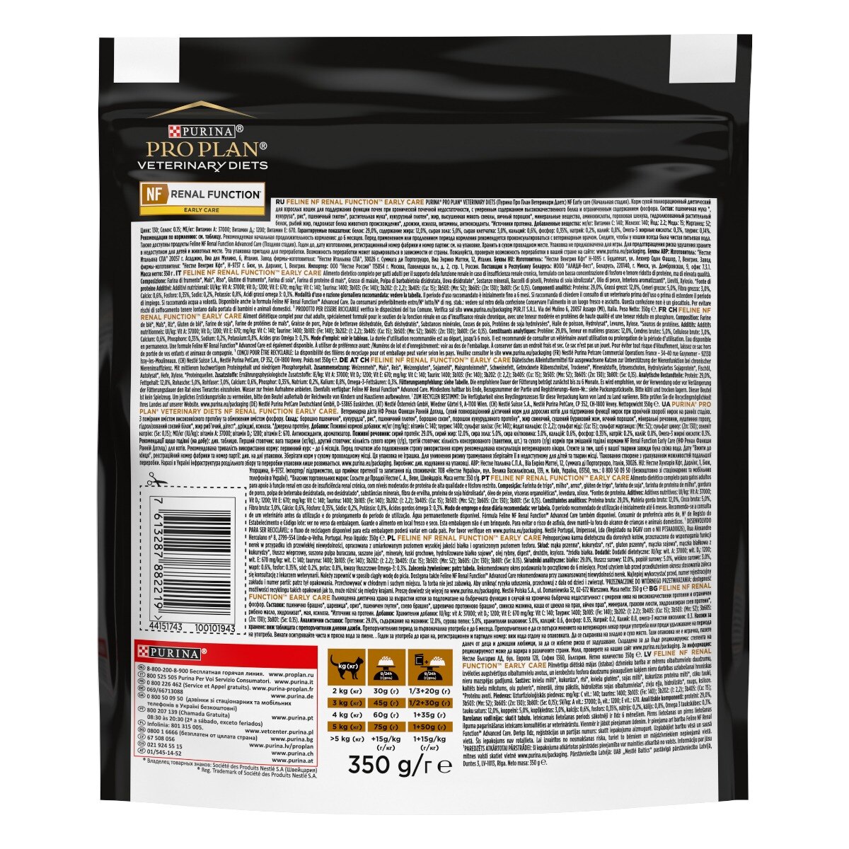PURINA PRO PLAN® VETERINARY DIETS secco gatto NF Renal FunctionTM Early Care