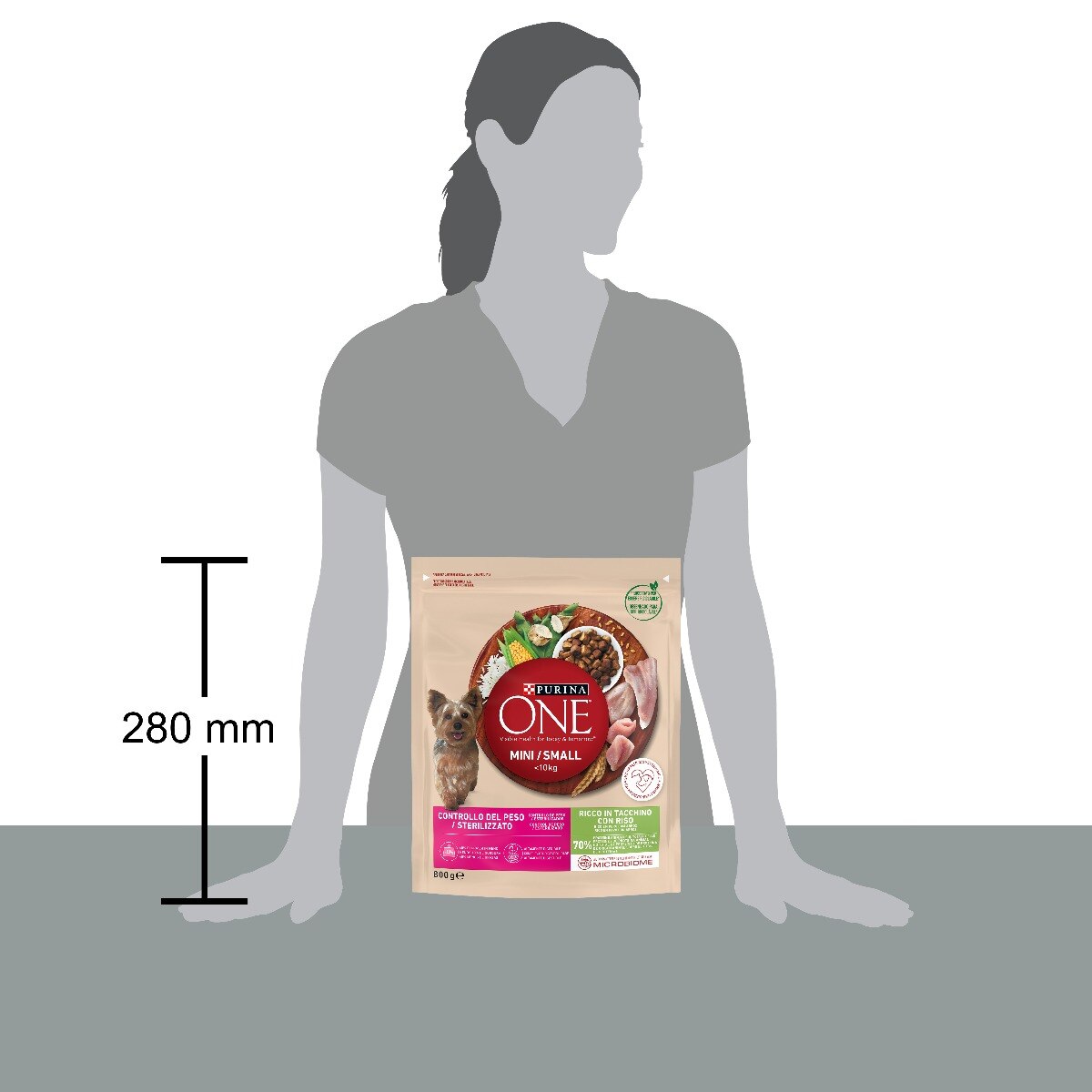 PURINA ONE® MINI/SMALL <&nbsp;10kg Controllo del peso / Sterilizzato Ricco in Tacchino con riso