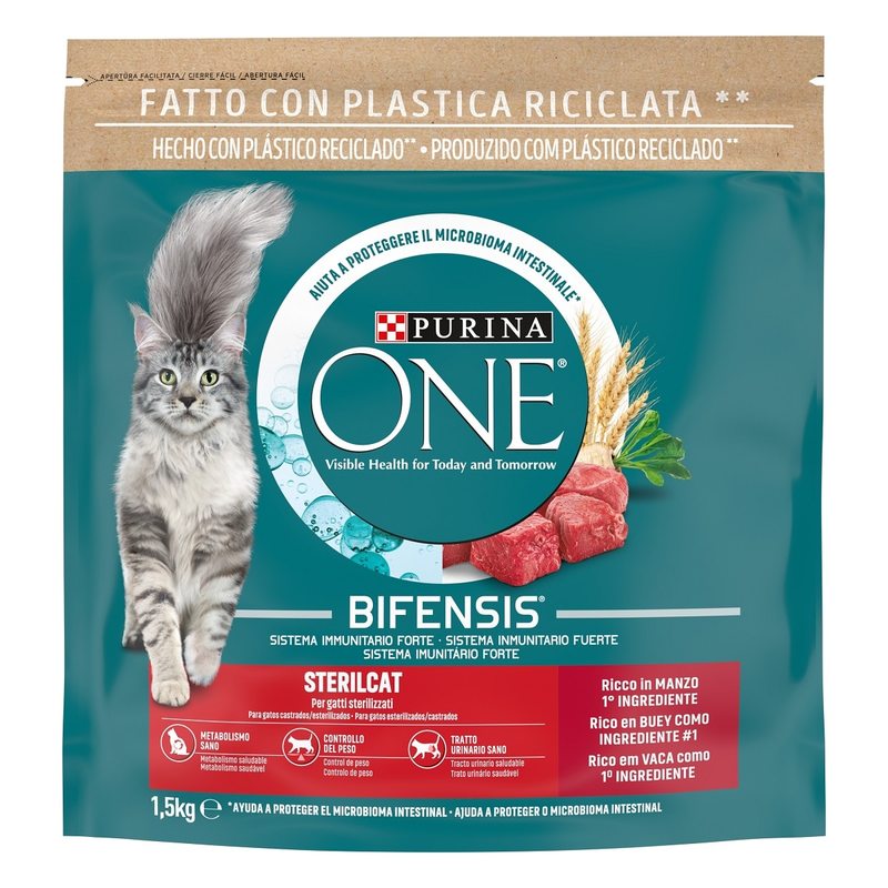 PURINA ONE® Sterilcat, Ricco in Manzo (1,5 kg) | Purinashop 1,5 kg