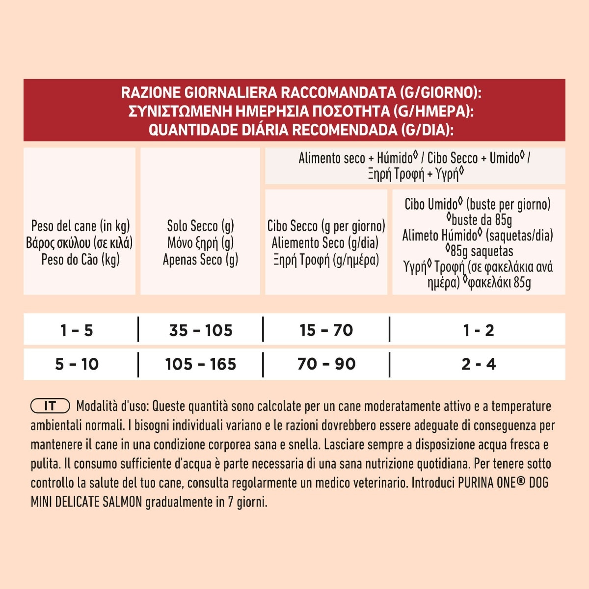PURINA ONE® MINI/SMALL < 10kg Delicate Con Salmone e Riso
