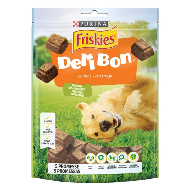 FRISKIES Bon Bacon Snack Cane strisce all'aroma di bacon | PURINA Shop 120 g