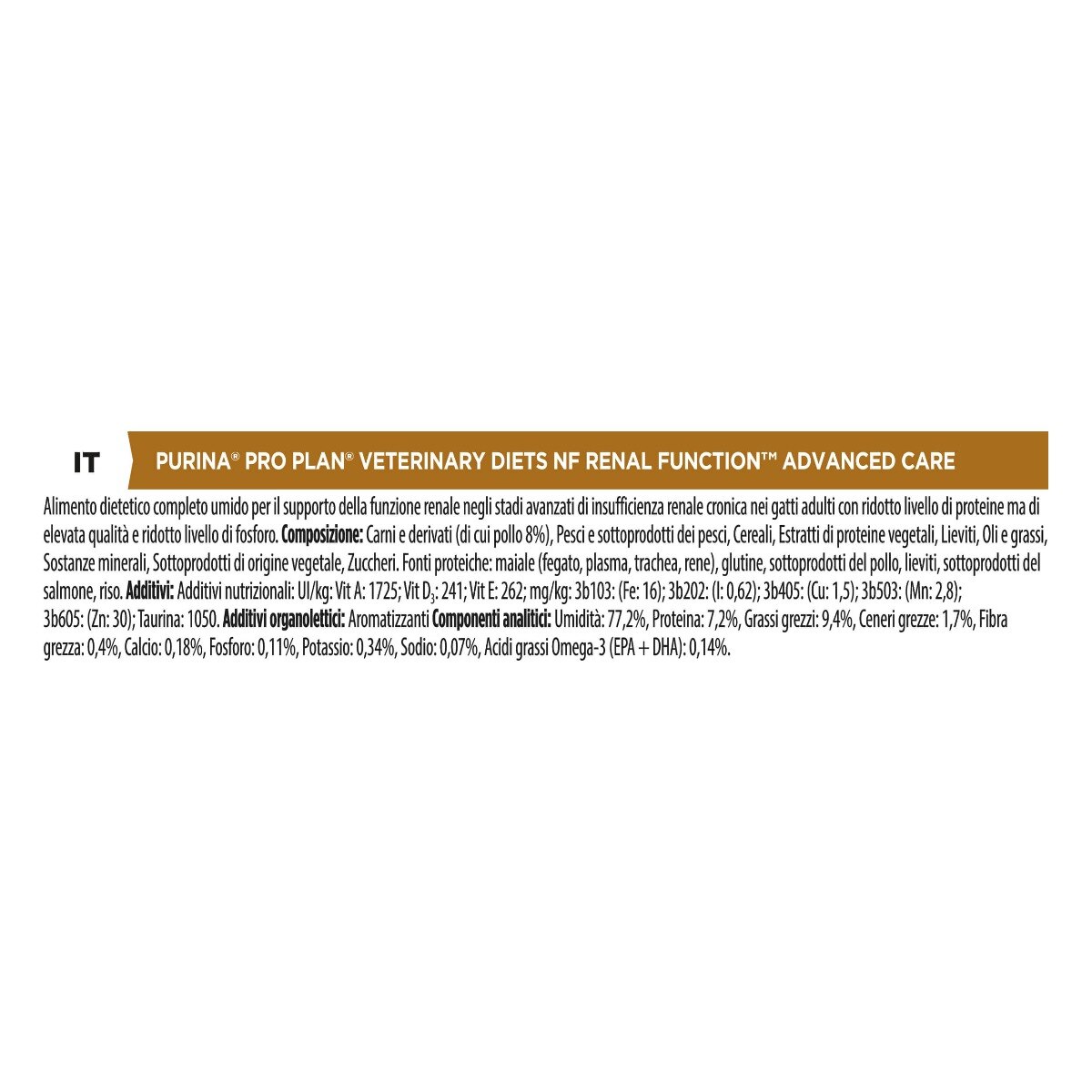 PURINA PRO PLAN® VETERINARY DIETS umido gatto NF Renal FunctionTM Advanced Care - pollo