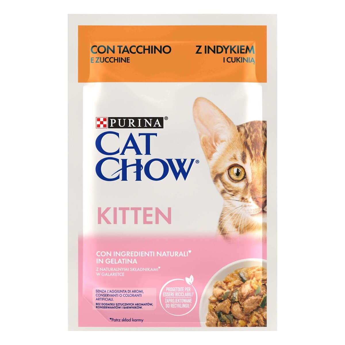 Cat Chow® Kitten con tacchino e zucchine in gelatina