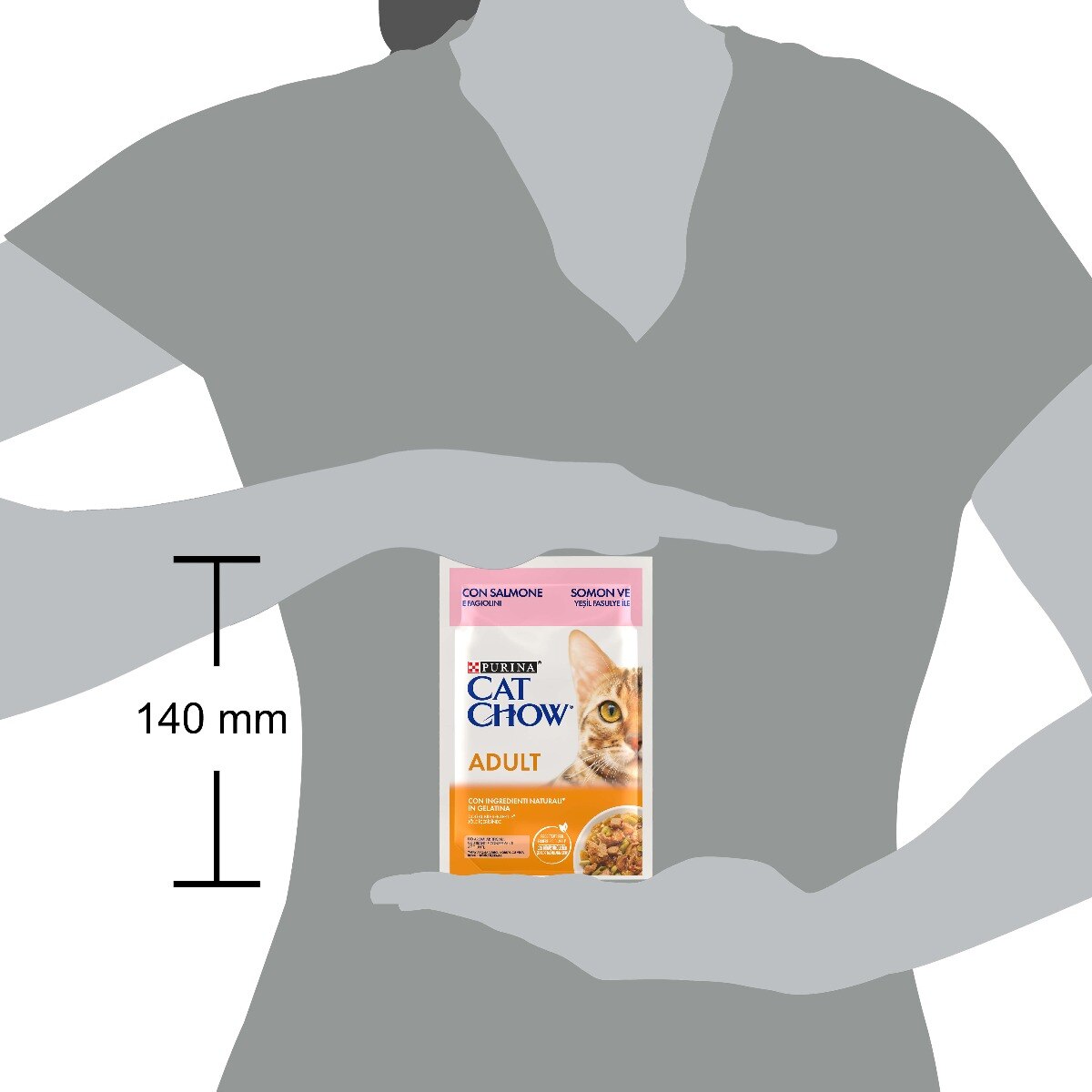 Cat Chow® Adult Teneri Pezzetti in Gelatina con Salmone e Fagiolini