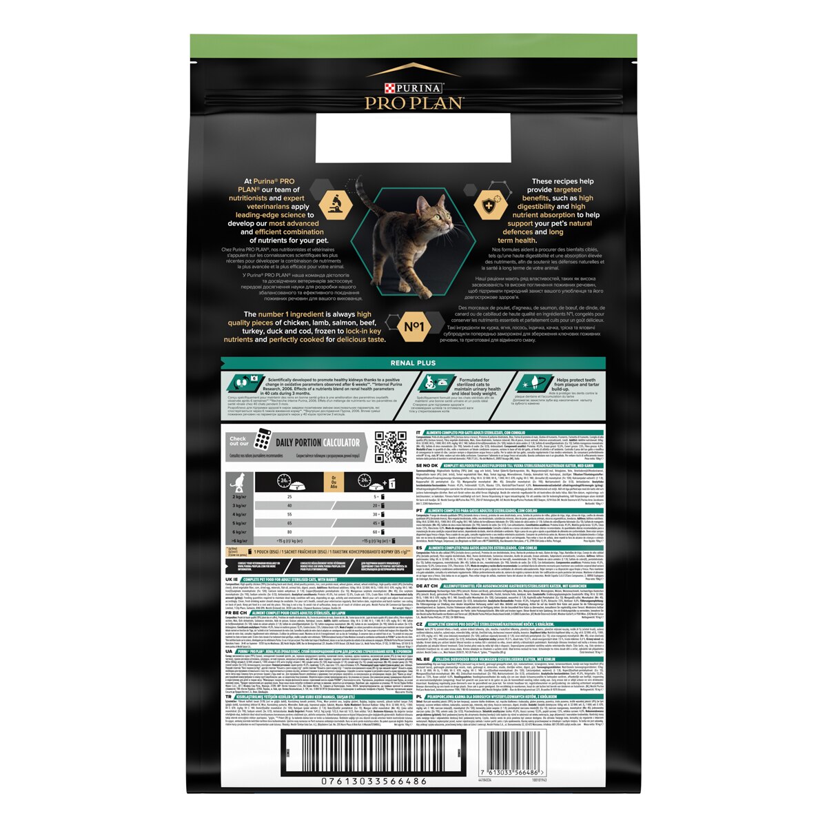 PURINA PRO PLAN® Sterilised Adult 1+ Renal Plus Con Coniglio