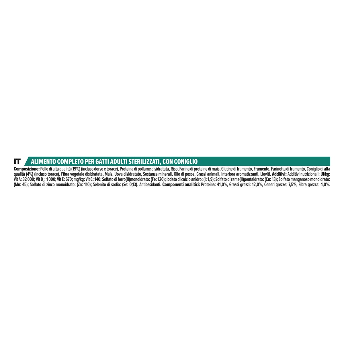 PURINA PRO PLAN® Sterilised Adult 1+ Renal Plus Con Coniglio
