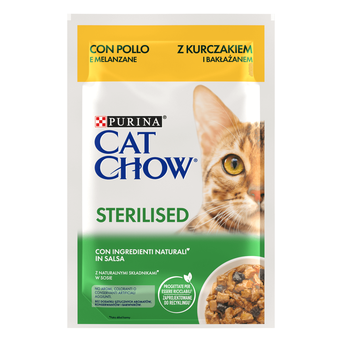 Cat Chow® Sterilised con Pollo e Melanzane in Salsa