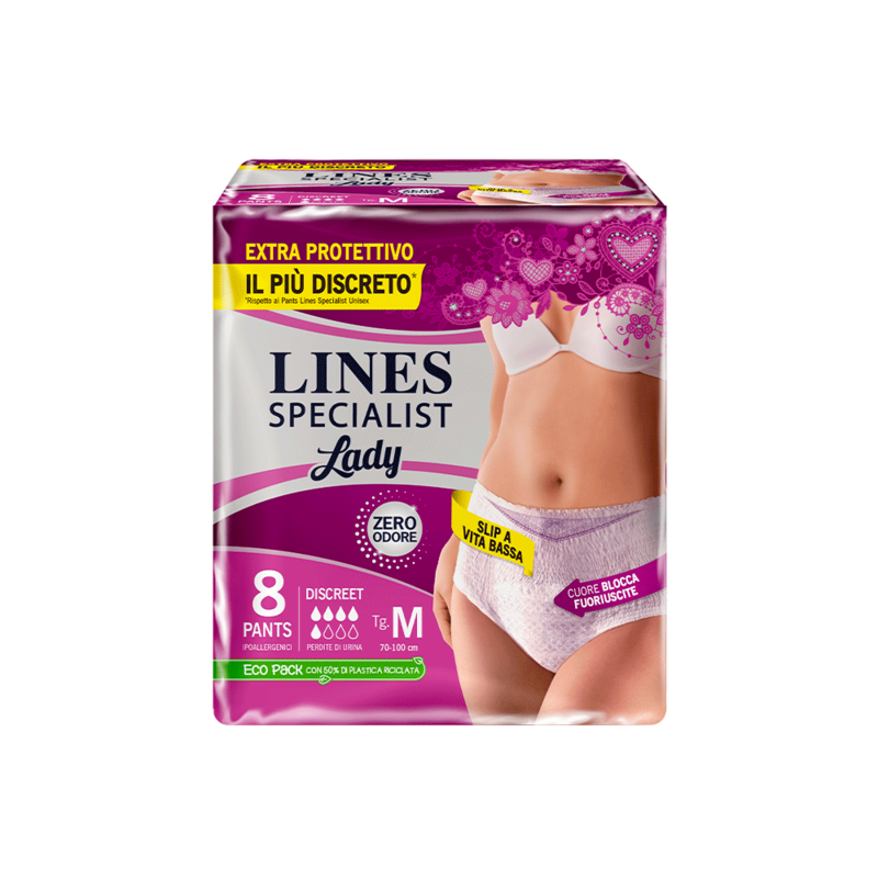 Acquista online Lines Specialist Pants DiscreetUltra Mini | Linea prodotto Medie e Alte per donna. Lines Specialist, prodotti per perdite di urina Mutandine Pants Lady Discreet
