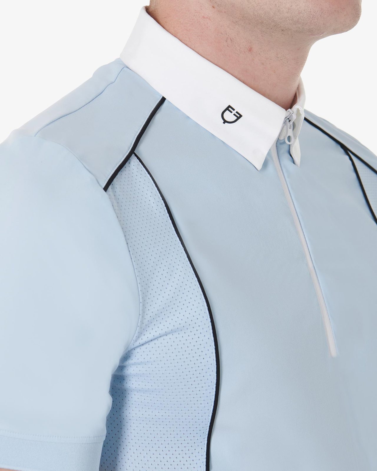Polo uomo slim fit tessuto tecnico con piping