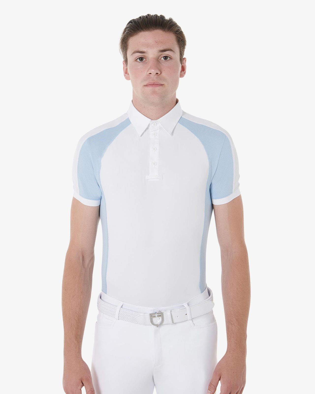 Polo uomo da concorso slim fit quattro bottoni
