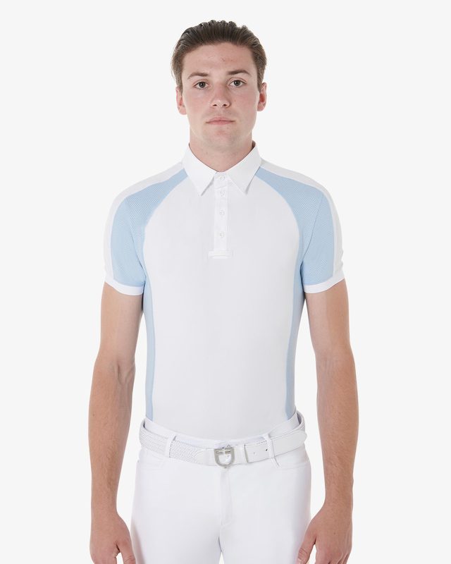 Men's slim fit competition polo shirt four buttons