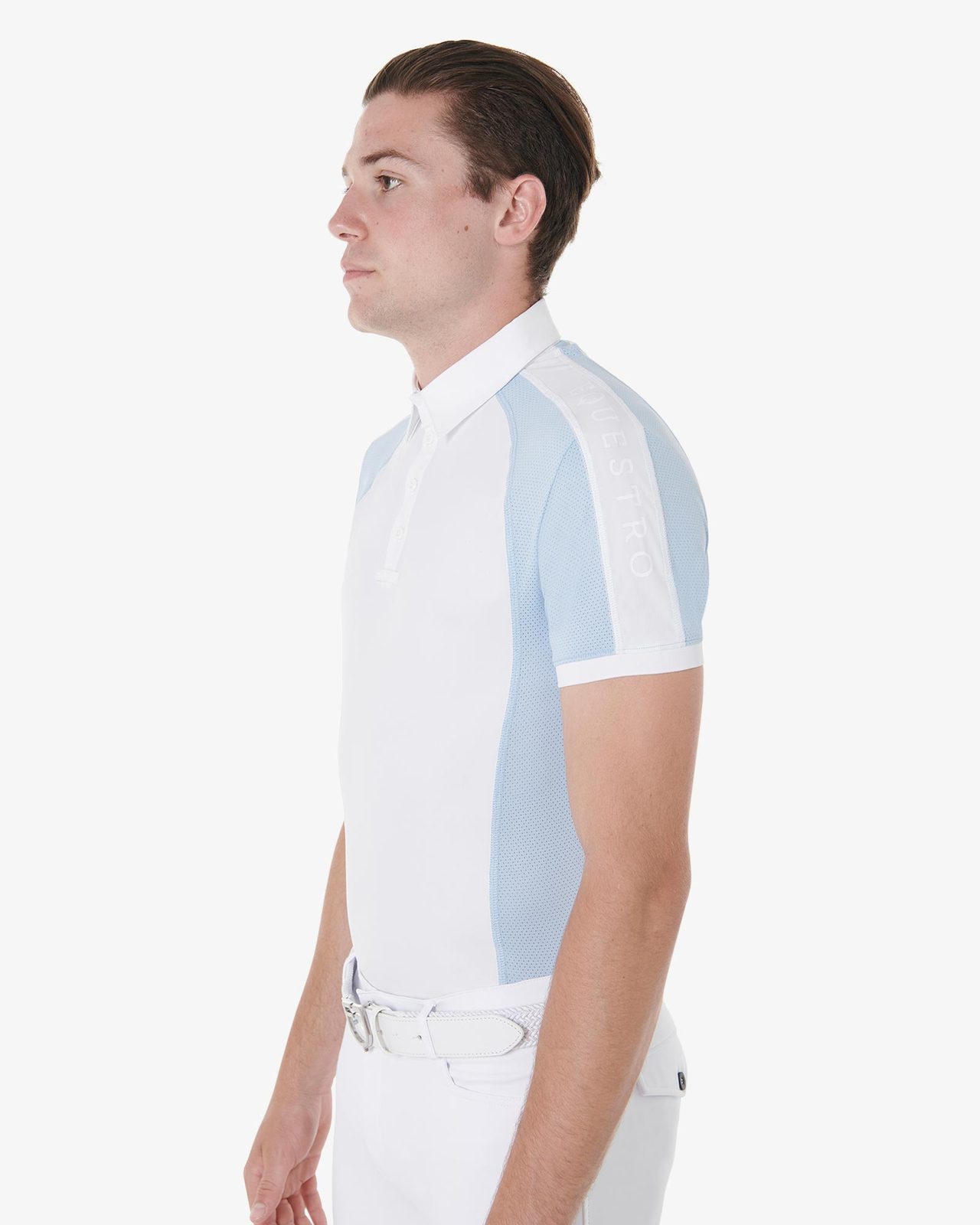 Polo uomo da concorso slim fit quattro bottoni