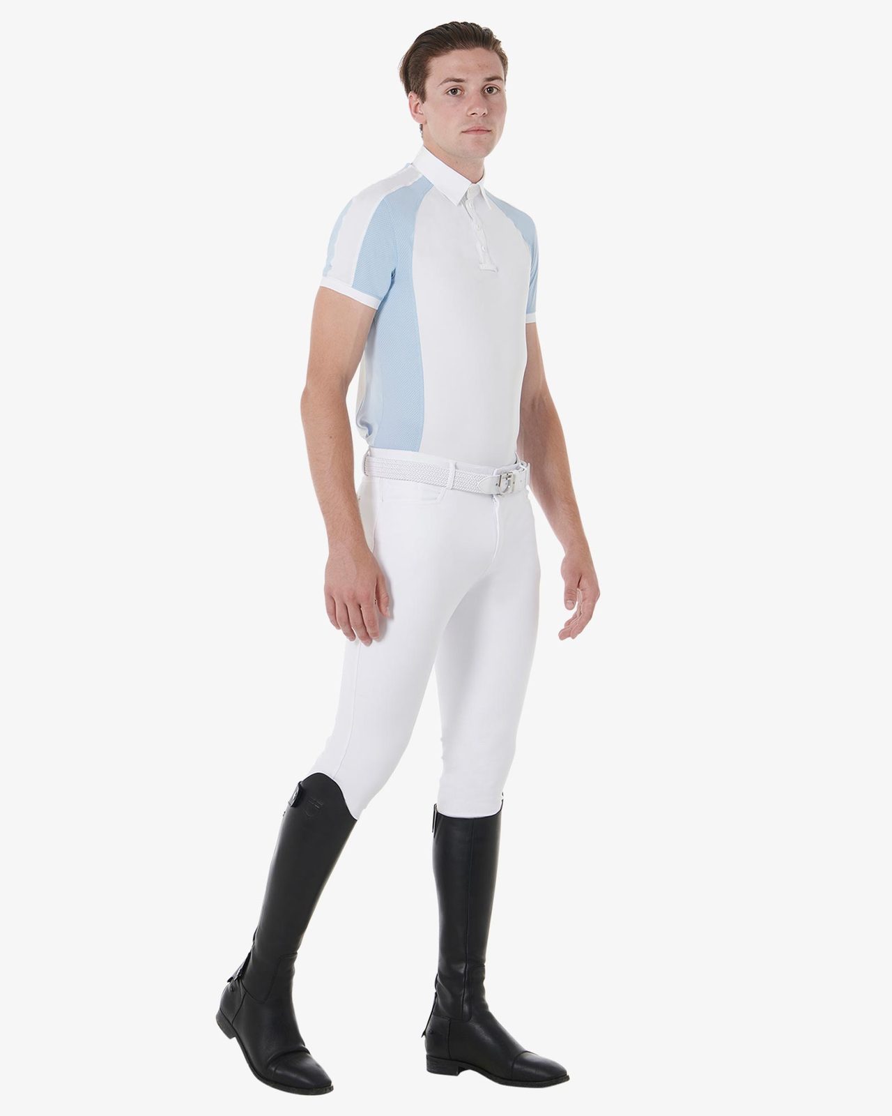 Polo uomo da concorso slim fit quattro bottoni