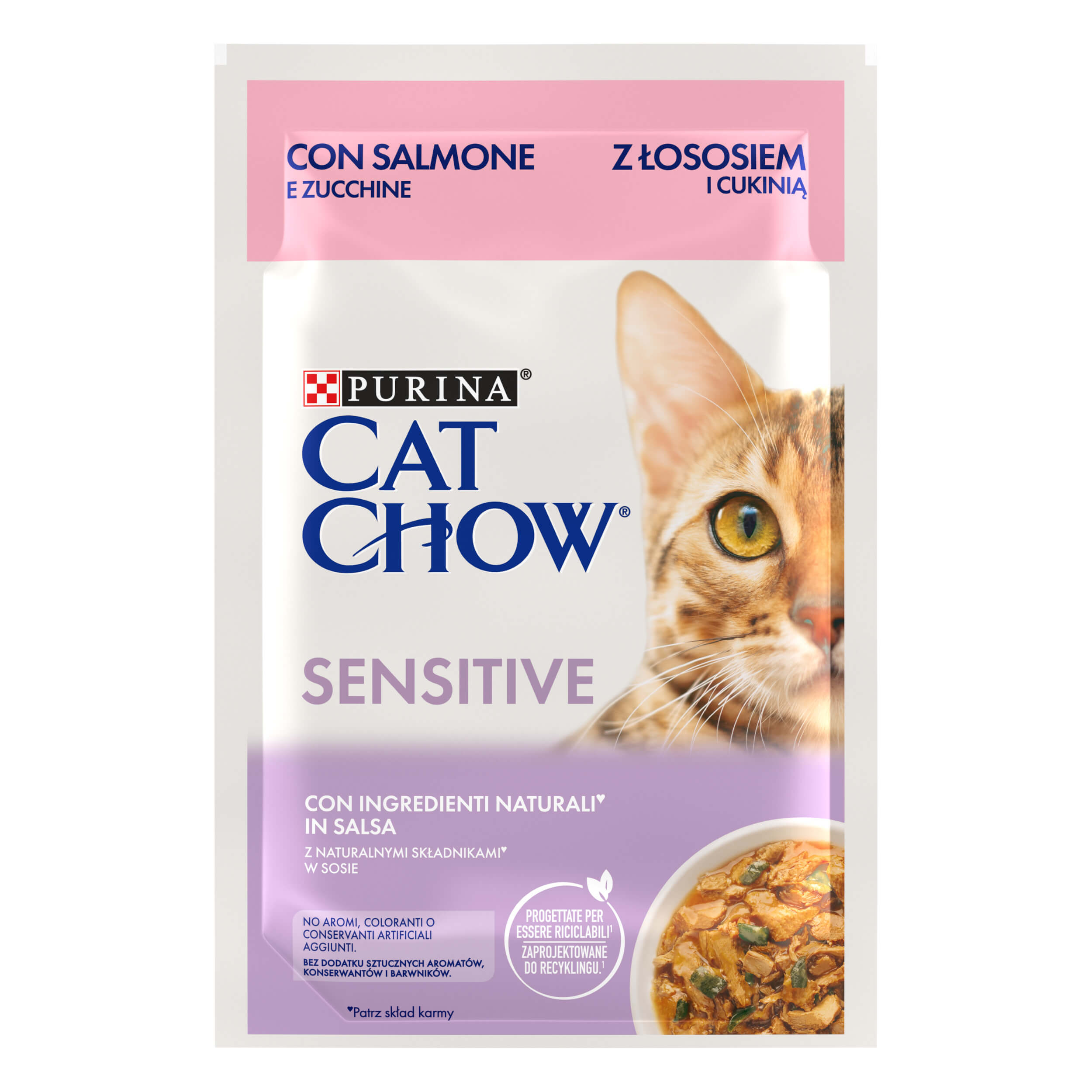 Cat Chow® Sensitive con salmone e zucchine in salsa