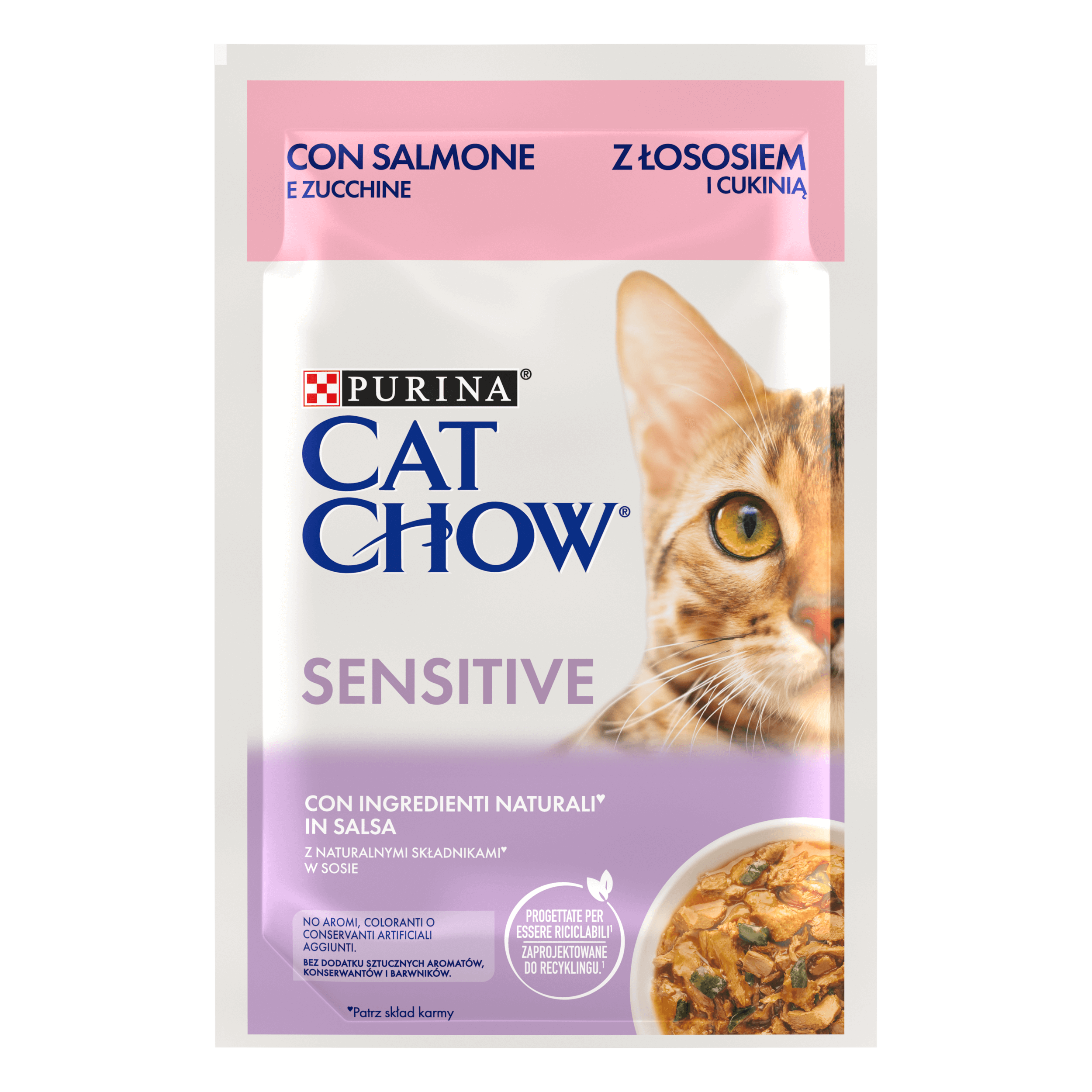 Cat Chow® Sensitive con salmone e zucchine in salsa