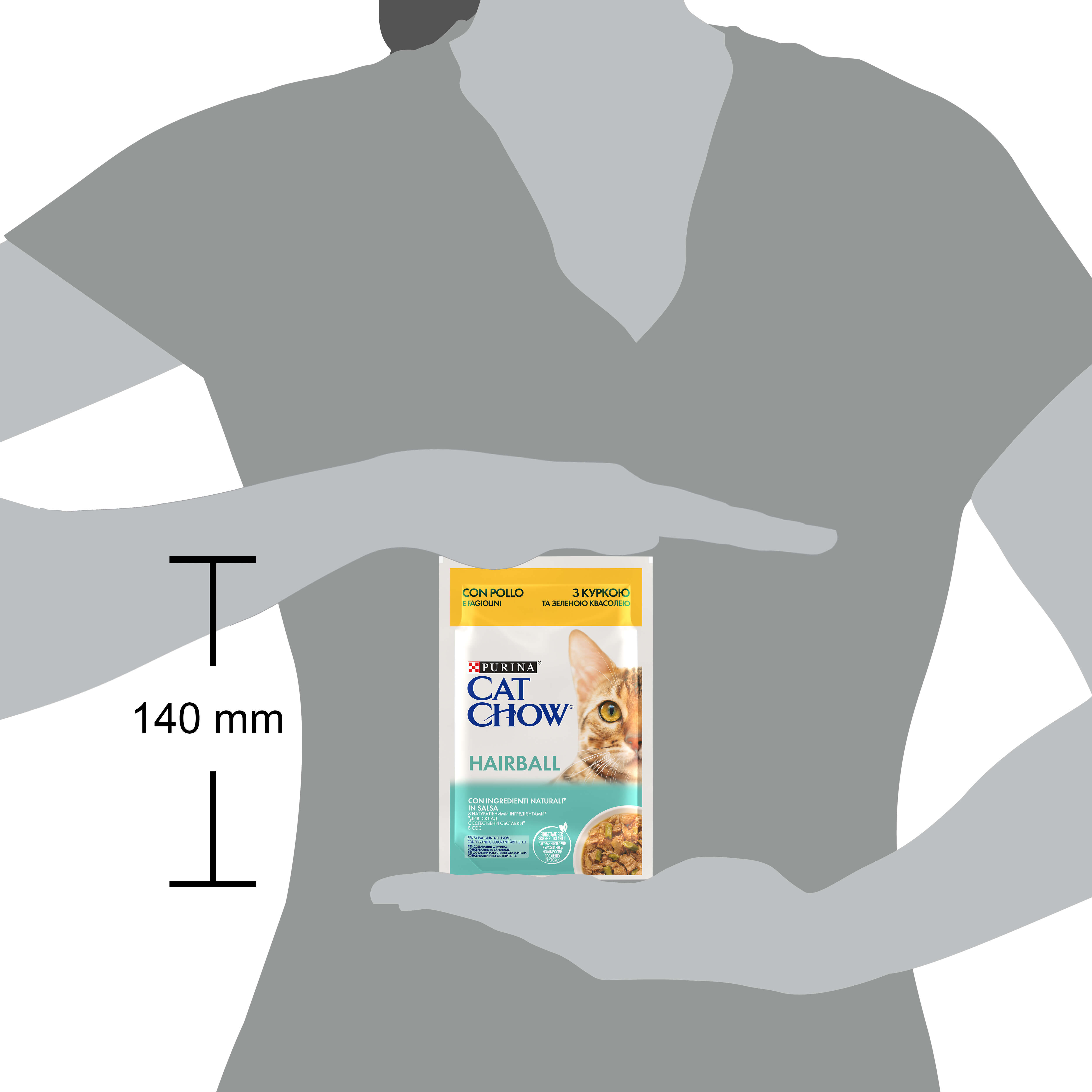Cat Chow® Hairball, teneri pezzetti in salsa con pollo e fagiolini
