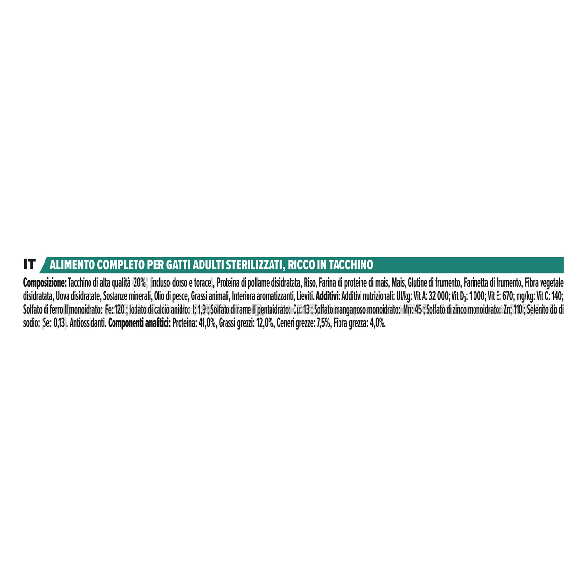 PURINA PRO PLAN® Sterilised Adult 1+ Renal Plus Ricco In Tacchino