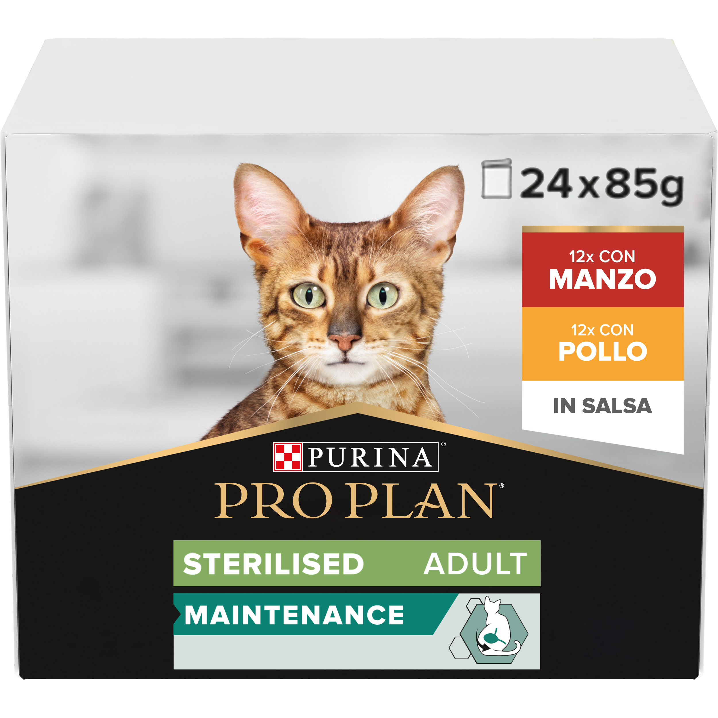 PURINA® PRO PLAN® Adult STERILISED MAINTENANCE MPK con pollo e manzo in salsa