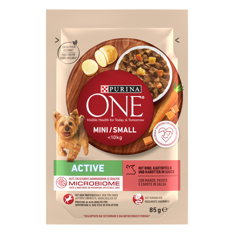 Purina ONE MINI Active 85g Manzo, Patate e Carote | Purinashop 85 g