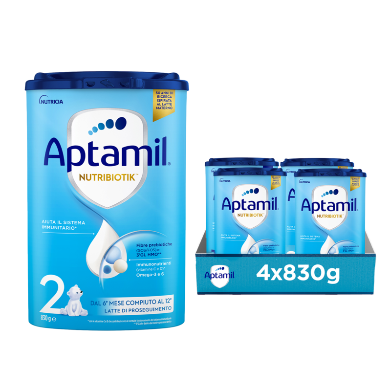 APTAMIL Nutribiotik 2 - Latte Proseguimento Polvere 4x830g