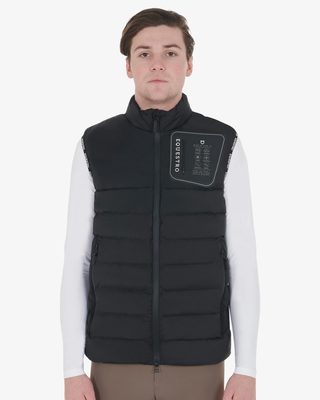 Men's stretch fabric vest silicone patch