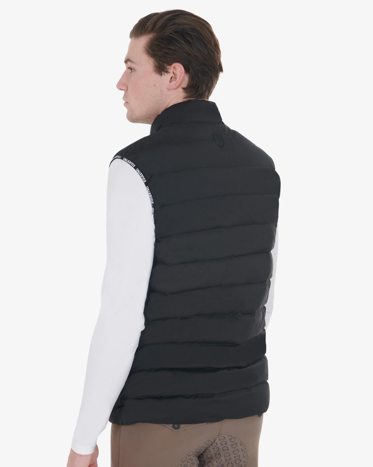 Men's stretch fabric vest silicone patch