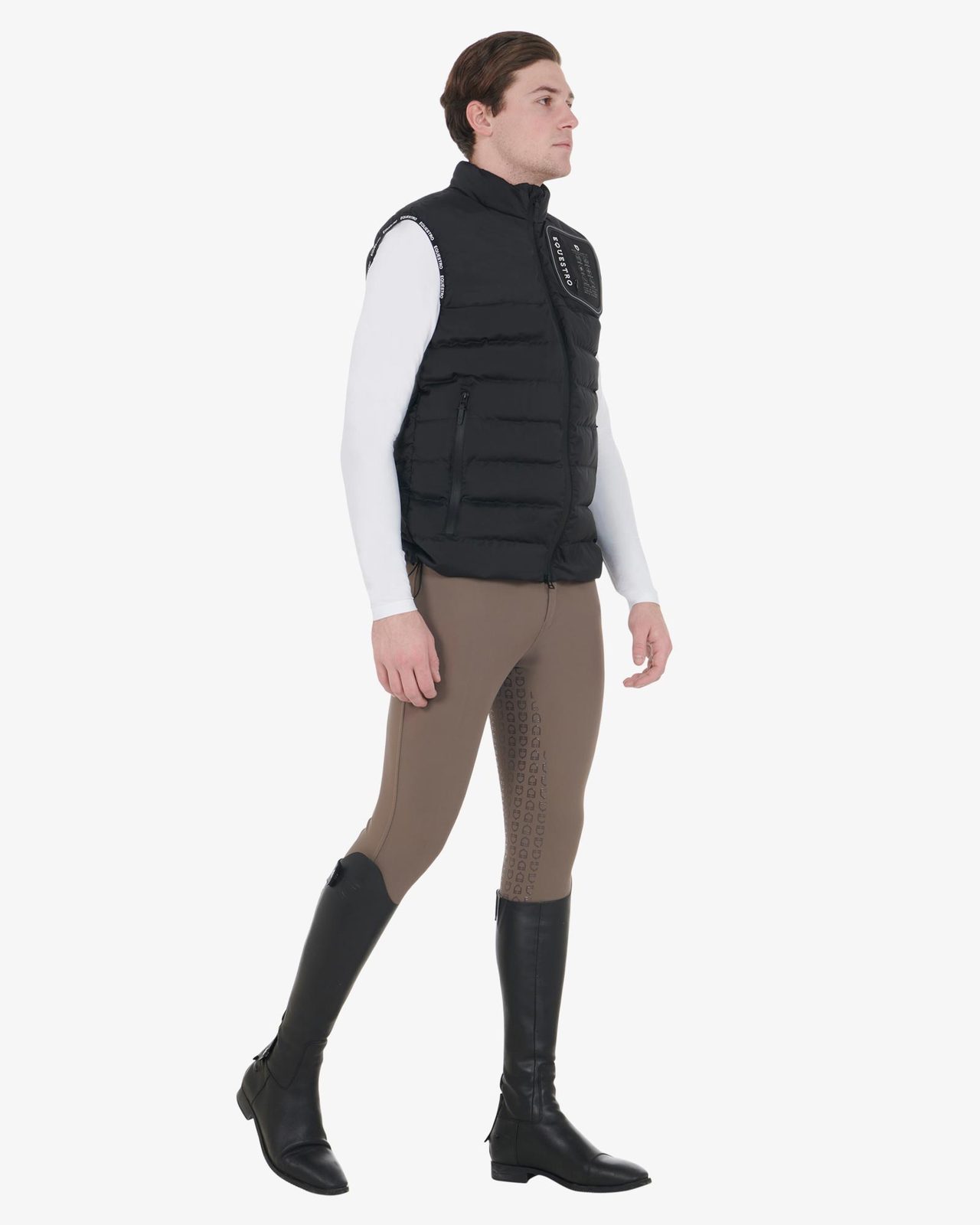Men's stretch fabric vest silicone patch