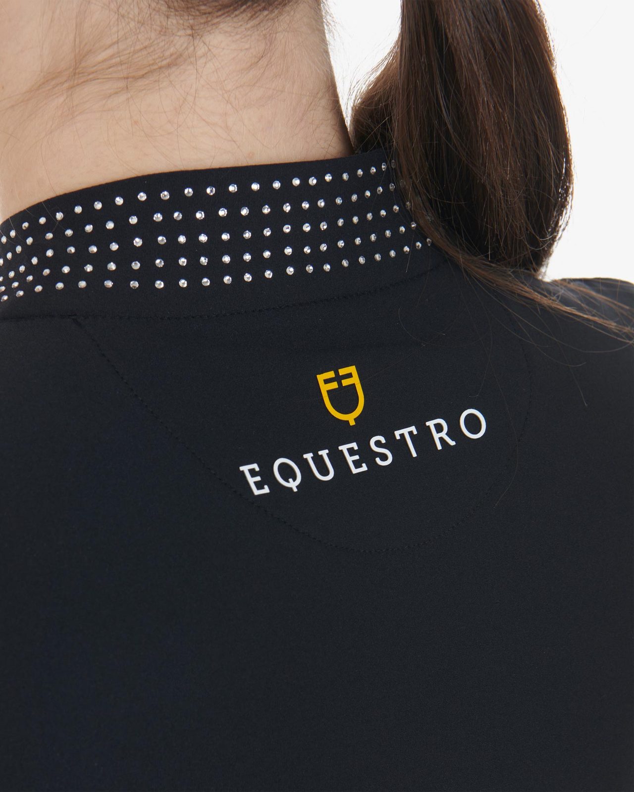 Polo tecnica donna da allenamento con strass