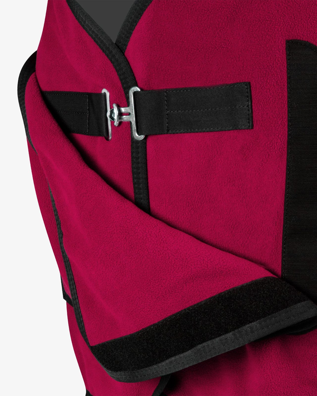 Fleece rug with flap front closure