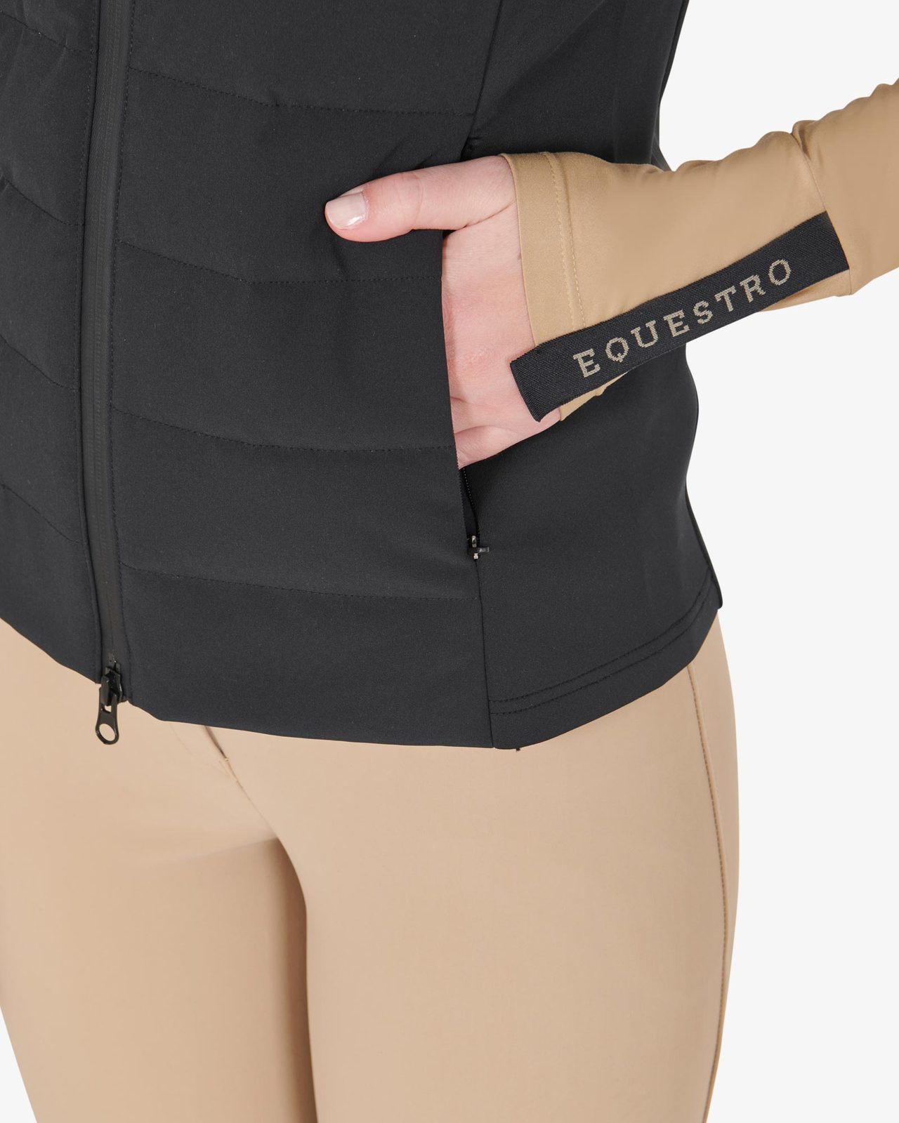 Women's zippered vest technical blend