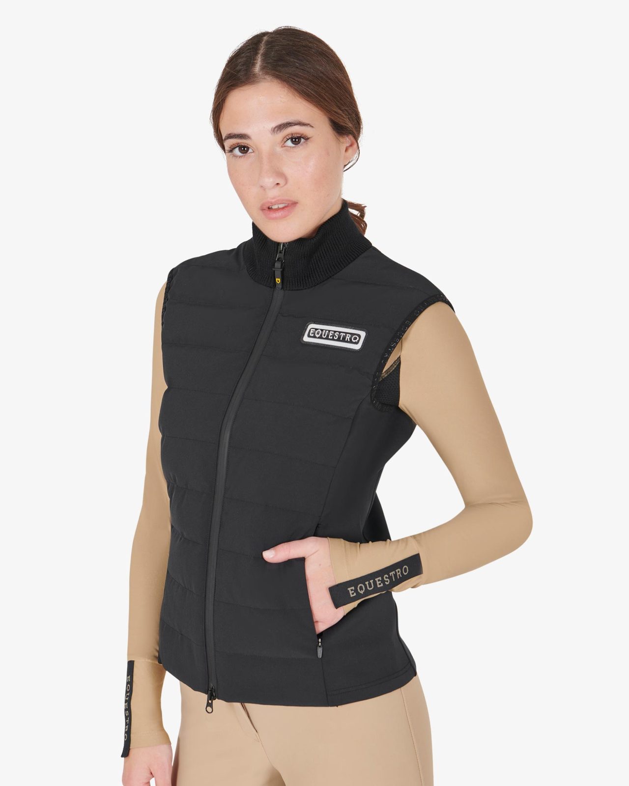 Women's zippered vest technical blend