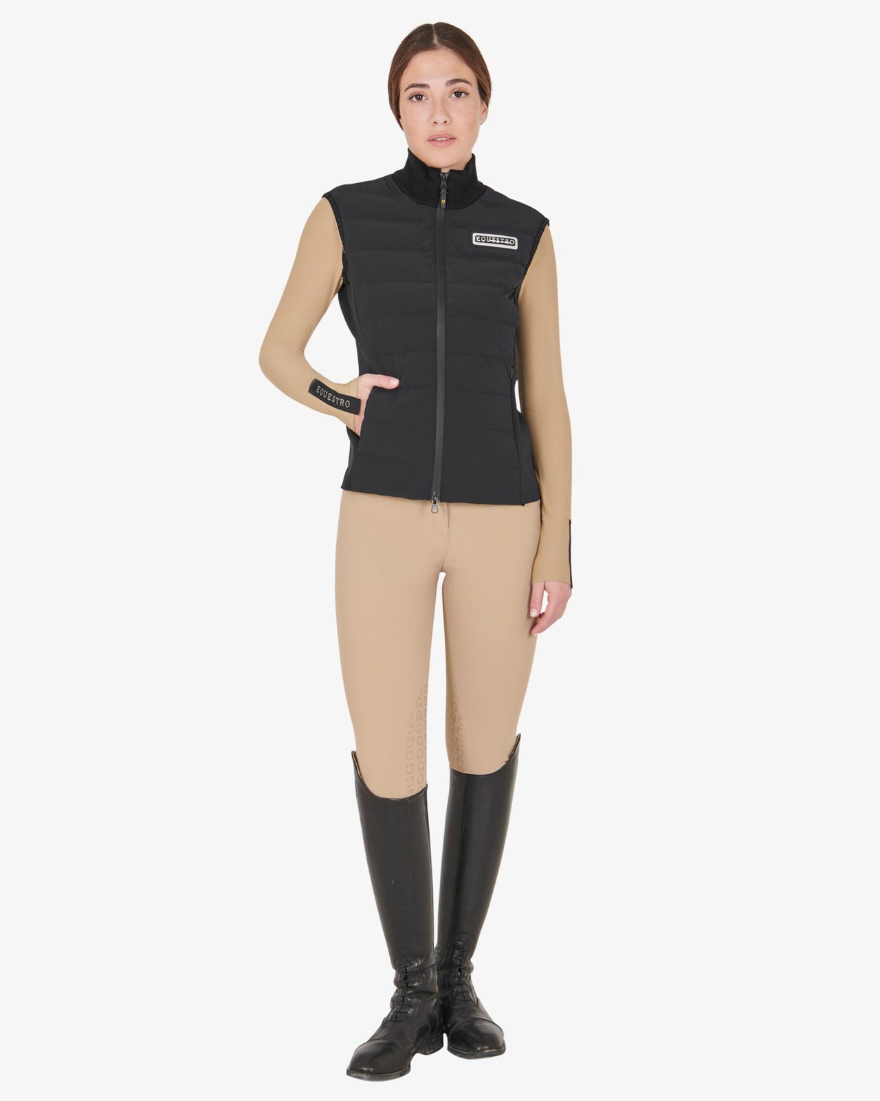 Women's zippered vest technical blend