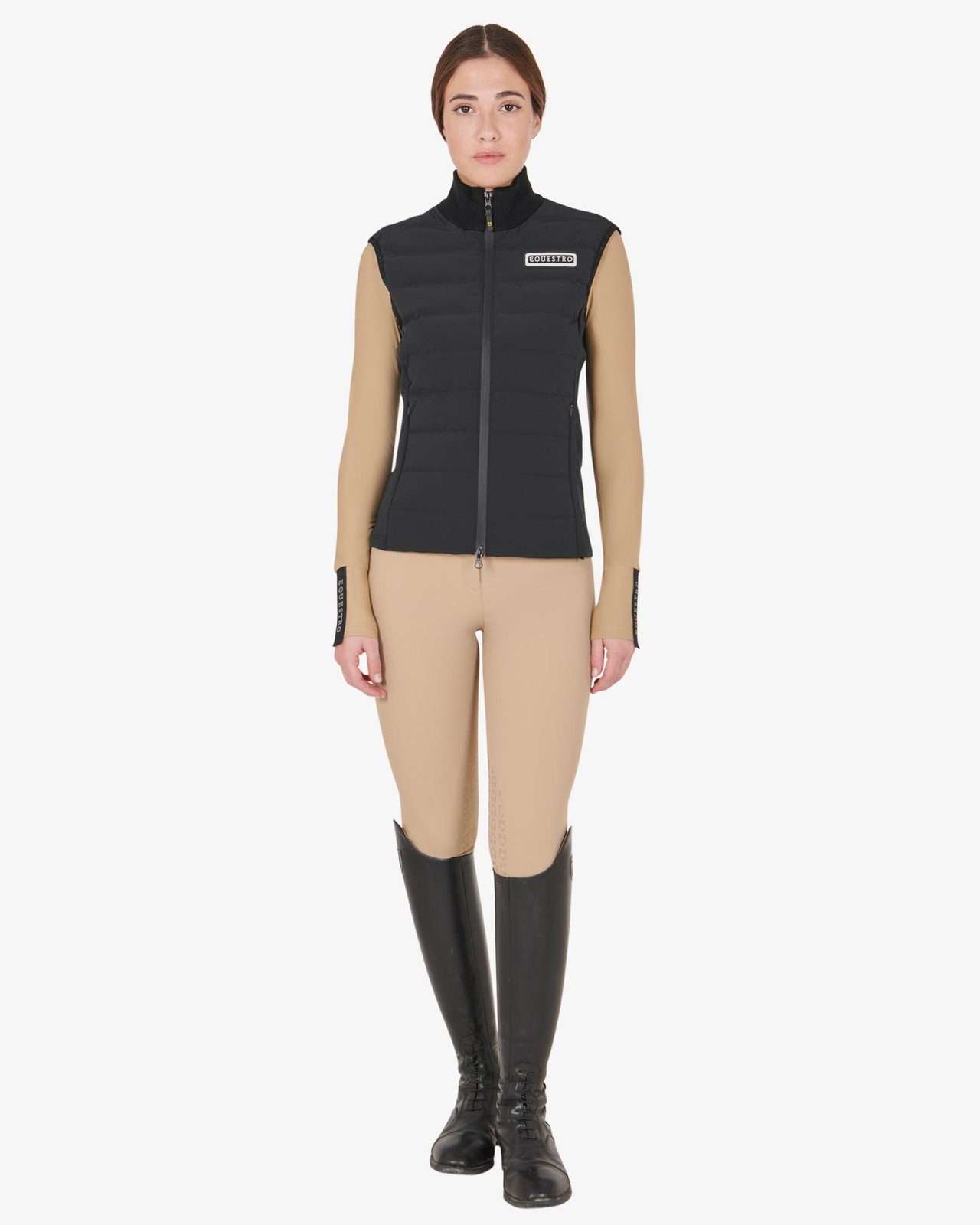 Women's zippered vest technical blend