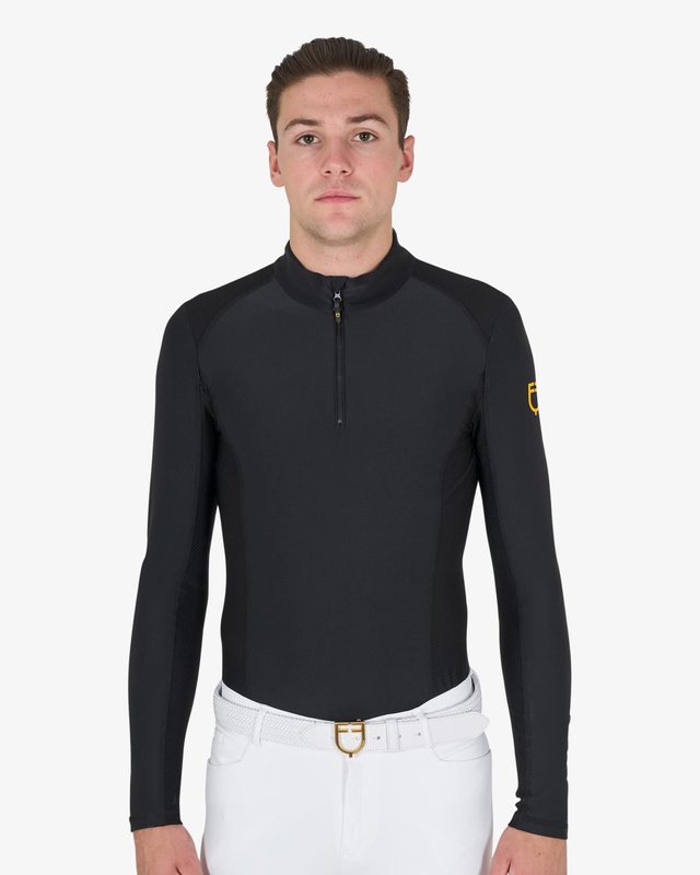 Polo uomo slim fit da allenamento a manica lunga