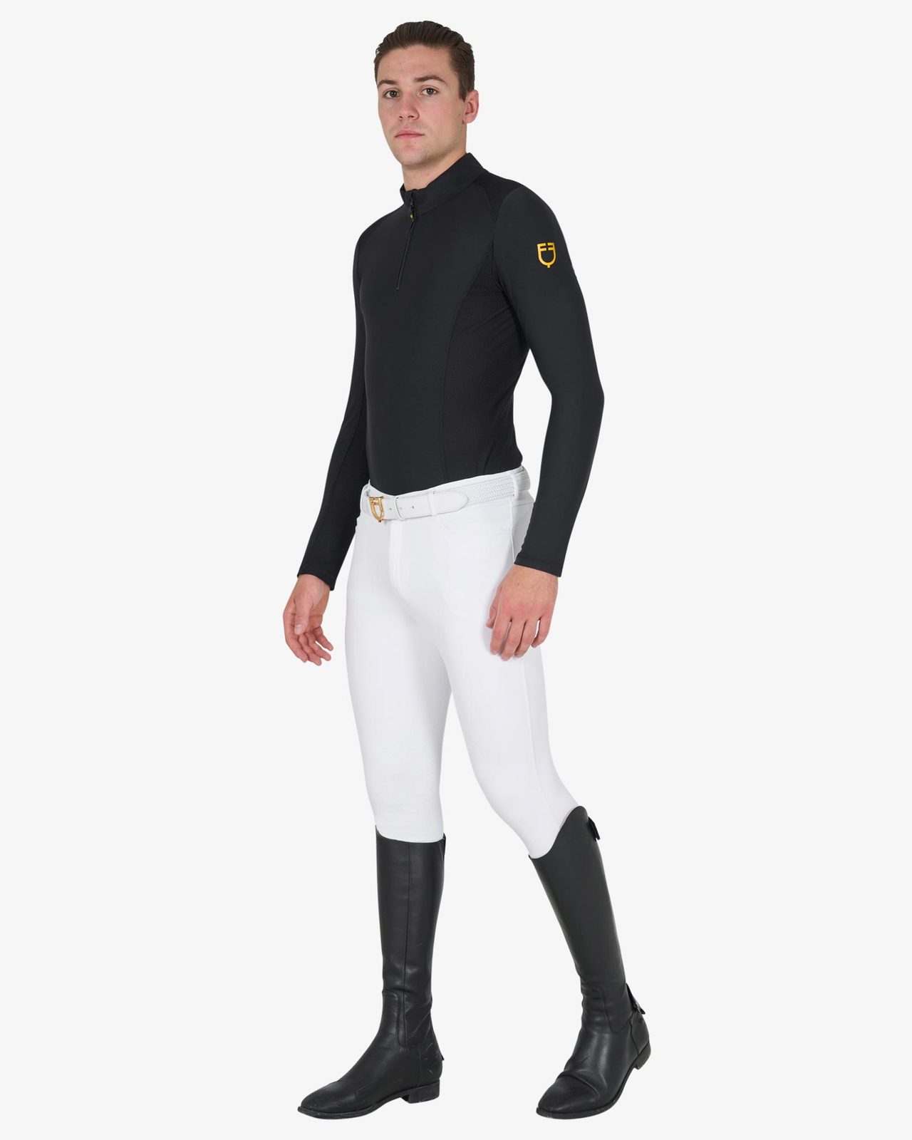 Polo uomo slim fit da allenamento a manica lunga