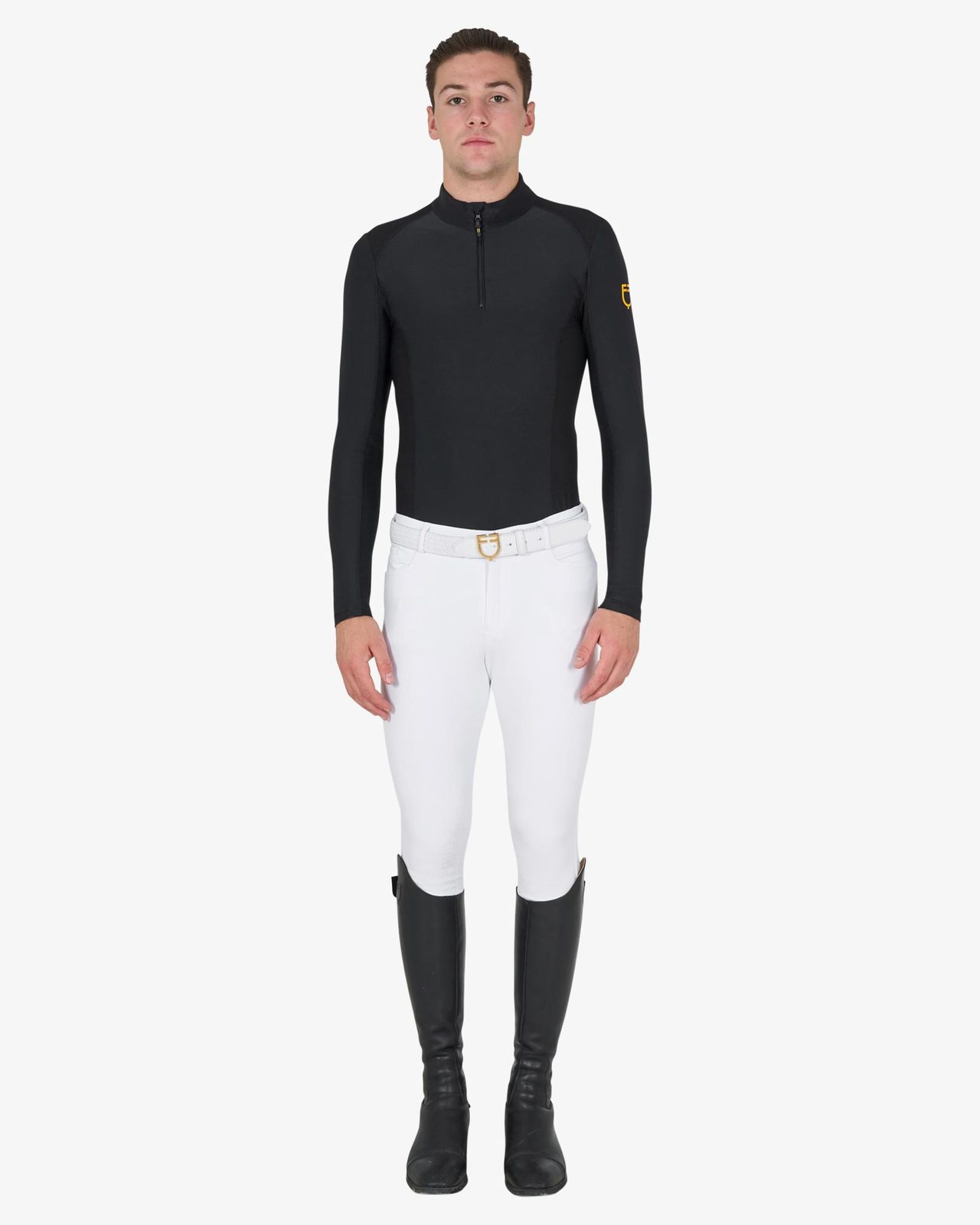 Polo uomo slim fit da allenamento a manica lunga