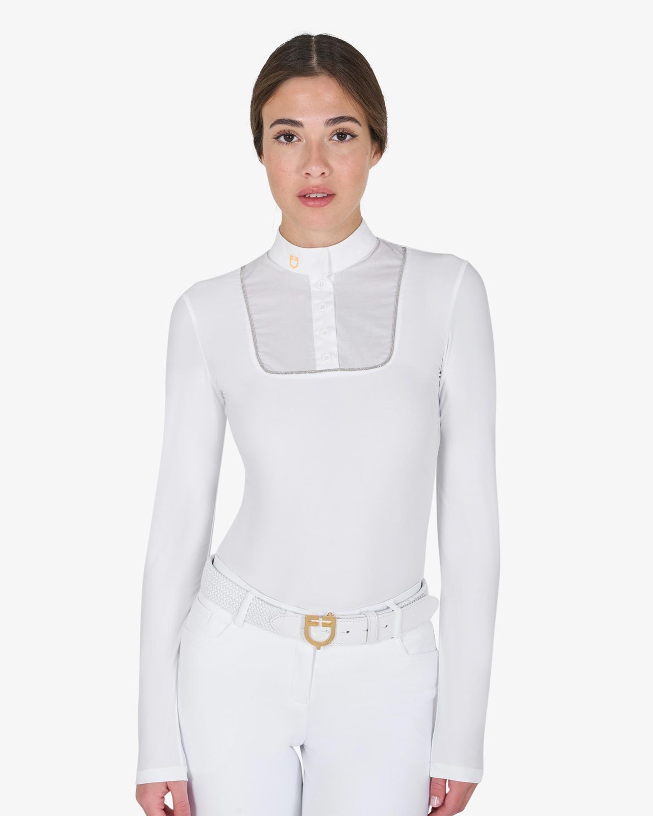Polo donna slim fit da concorso con bottoni