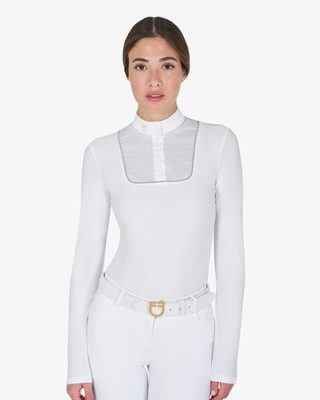 Polo donna slim fit da concorso con bottoni
