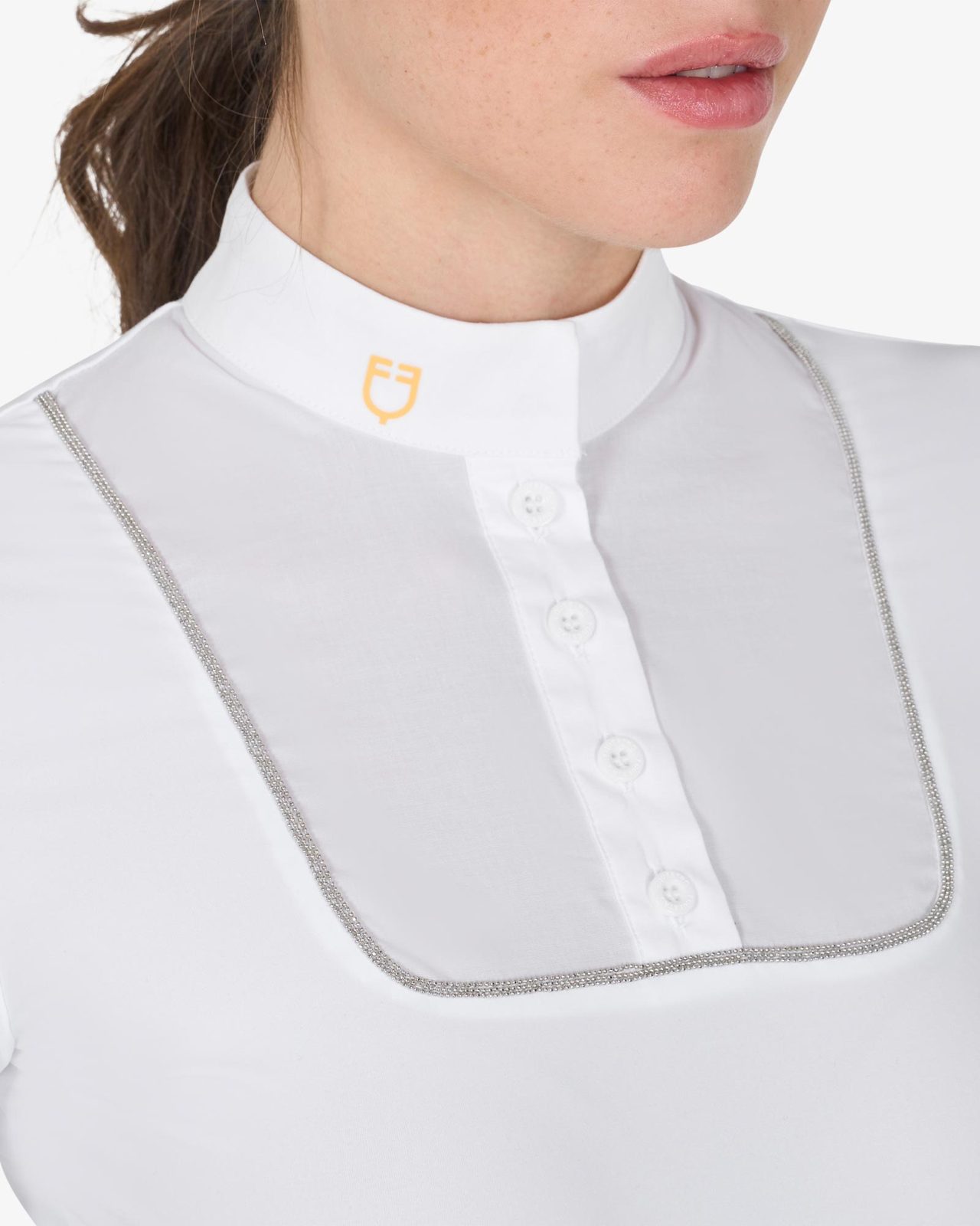 Polo donna slim fit da concorso con bottoni