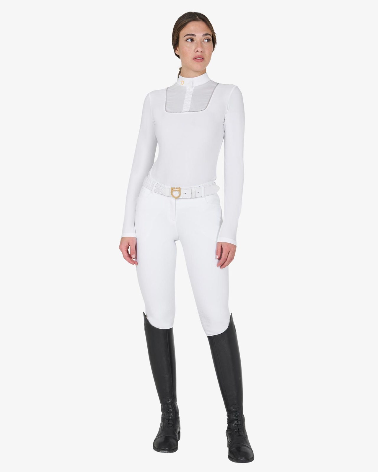 Polo donna slim fit da concorso con bottoni