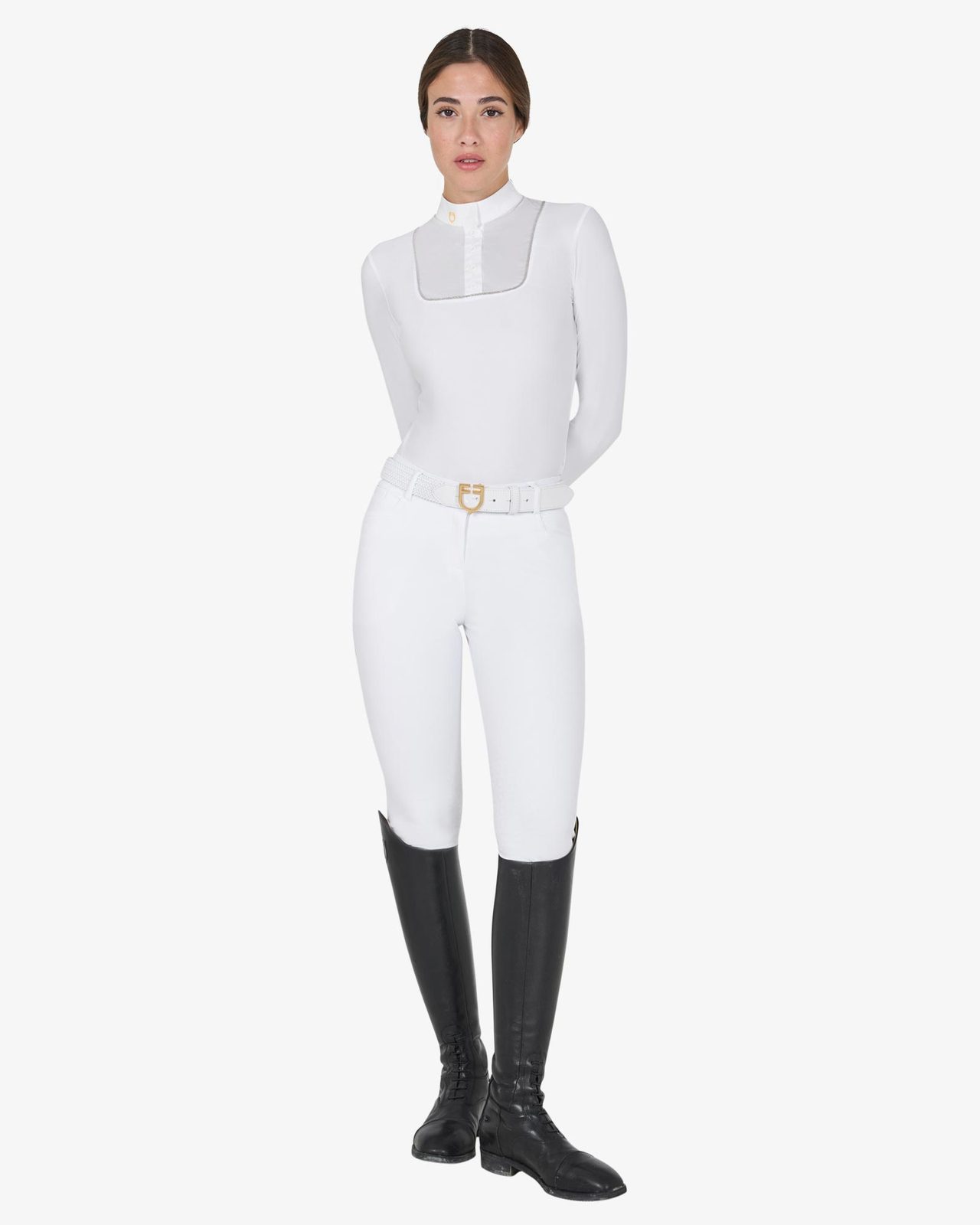 Polo donna slim fit da concorso con bottoni