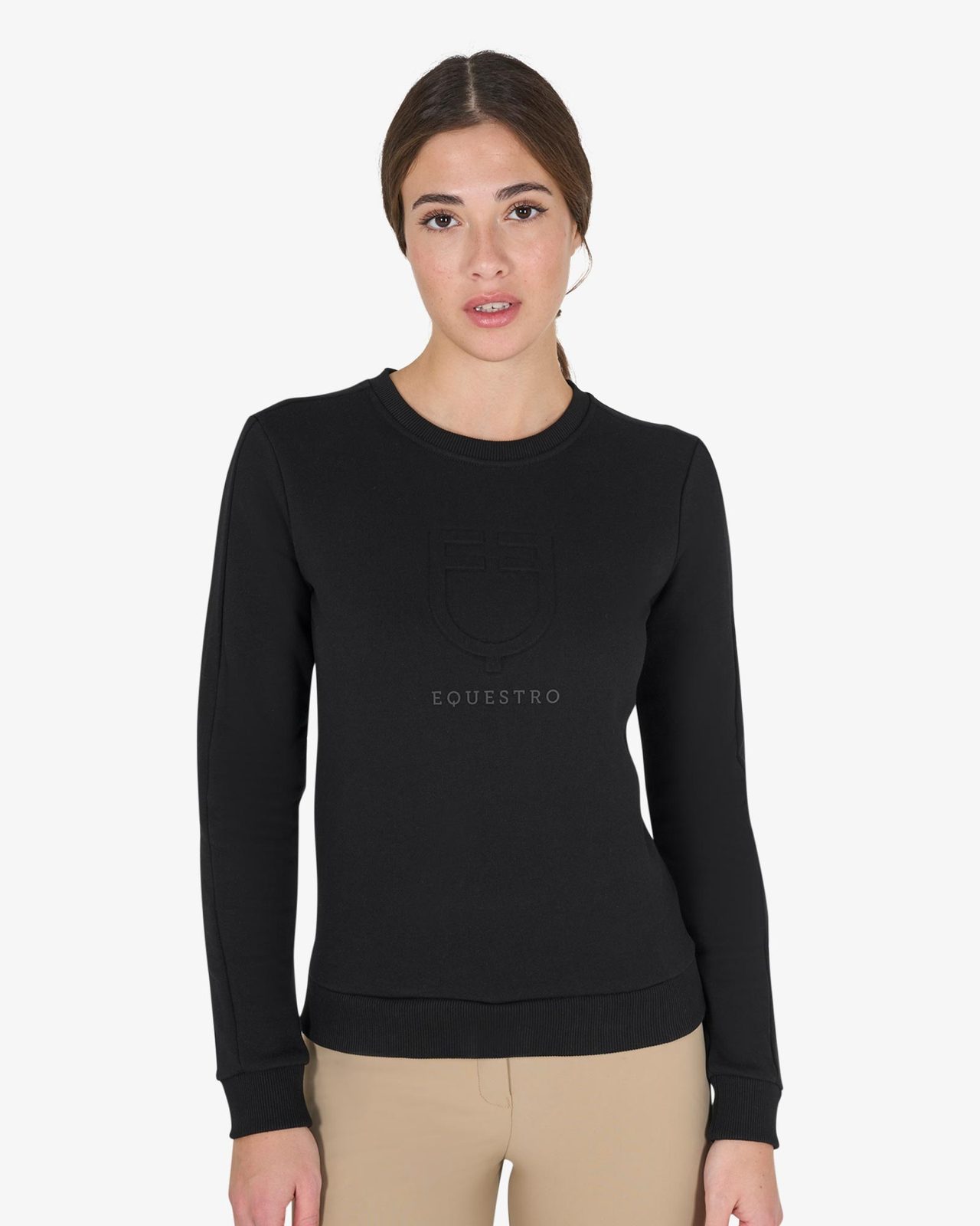 Felpa donna girocollo con logo stampato