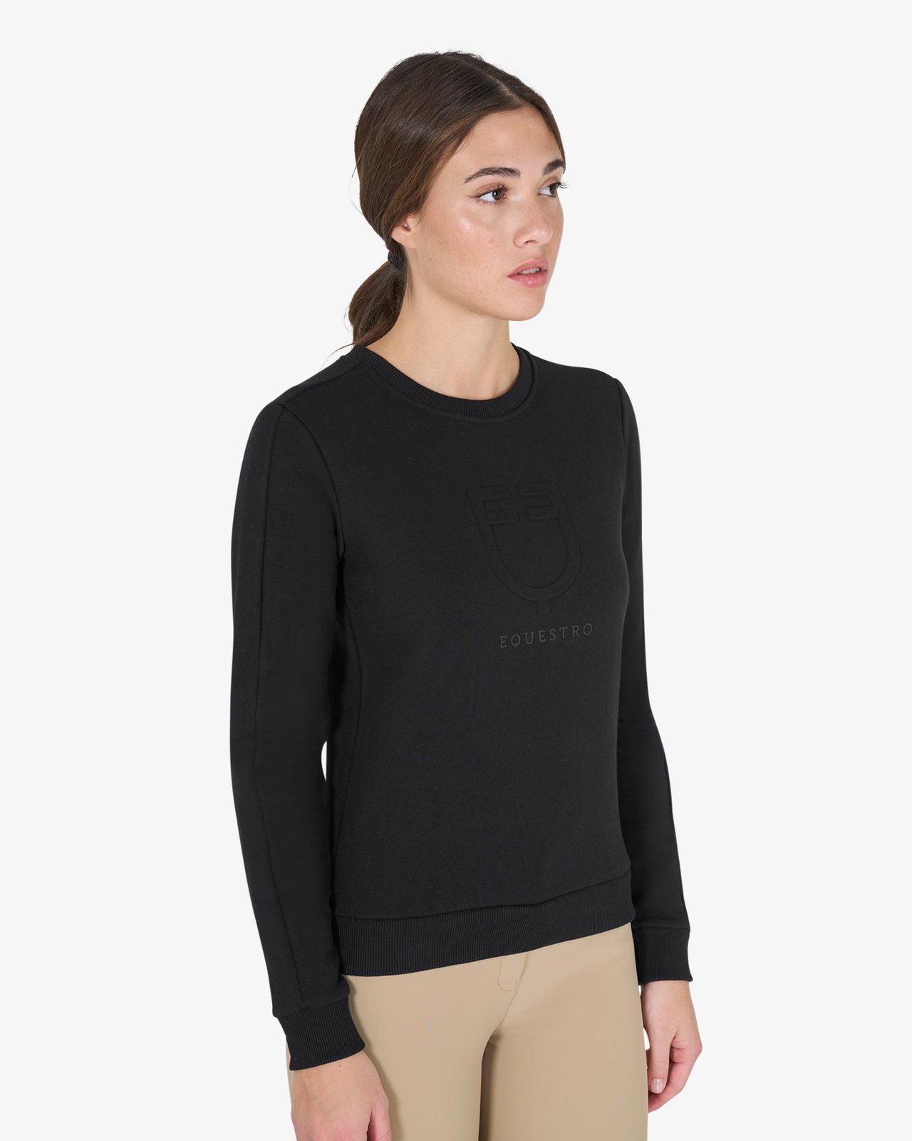 Felpa donna girocollo con logo stampato